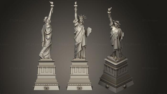 Статуэтки и статуи разные (Статуя Свободы, STKR_1077) 3D модель для ЧПУ станка